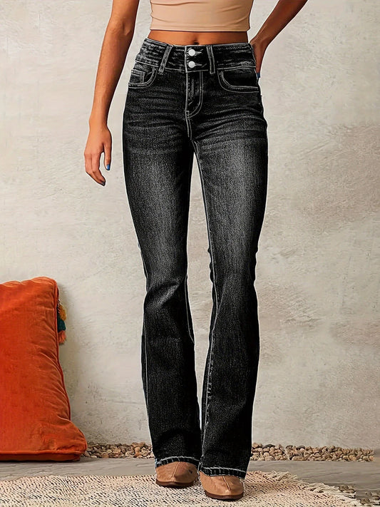 VIONรโข HIGH-WAIST FLARED JEANS