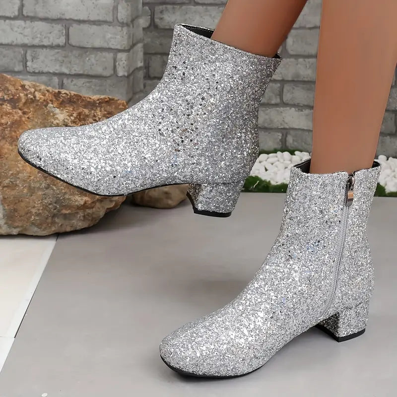 ELLARIAâ„¢ WOMEN'S PATTERN HEEL PARTY BOOTS
