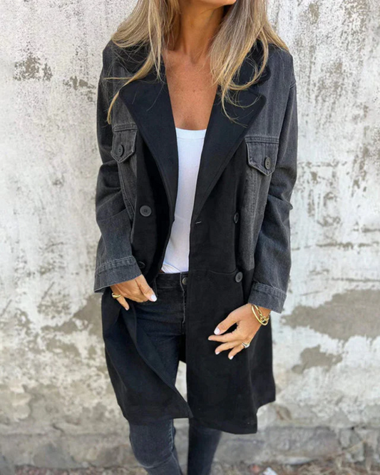 KENZIEโข โ DENIM & SUEDE COAT