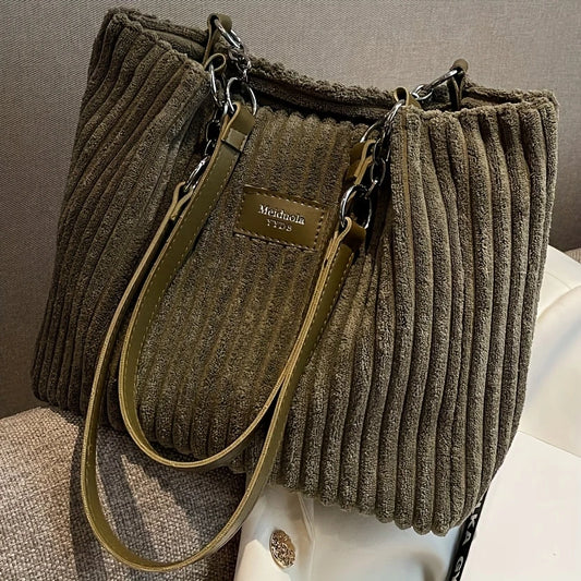 VIVA MUSEโข โ SOLID COLOR SEXY CORDUROY TOTE SHOULDER BAG