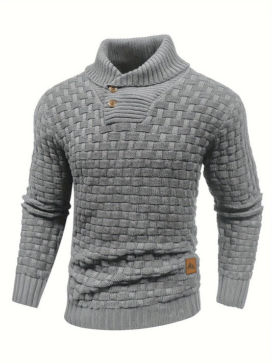 MONTERRA CORE™ — MEN’S WAFFLE PATTERN HIGH STRETCH PULLOVER SWEATER