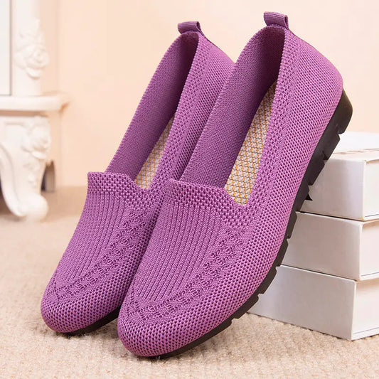 AMARYโข WOMEN'S KNITTED SLIP-ON LOAFERS
