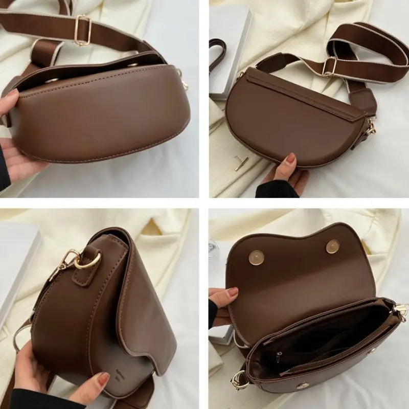 ELEANOR™ VINTAGE SOLID COLOR SADDLE BAG