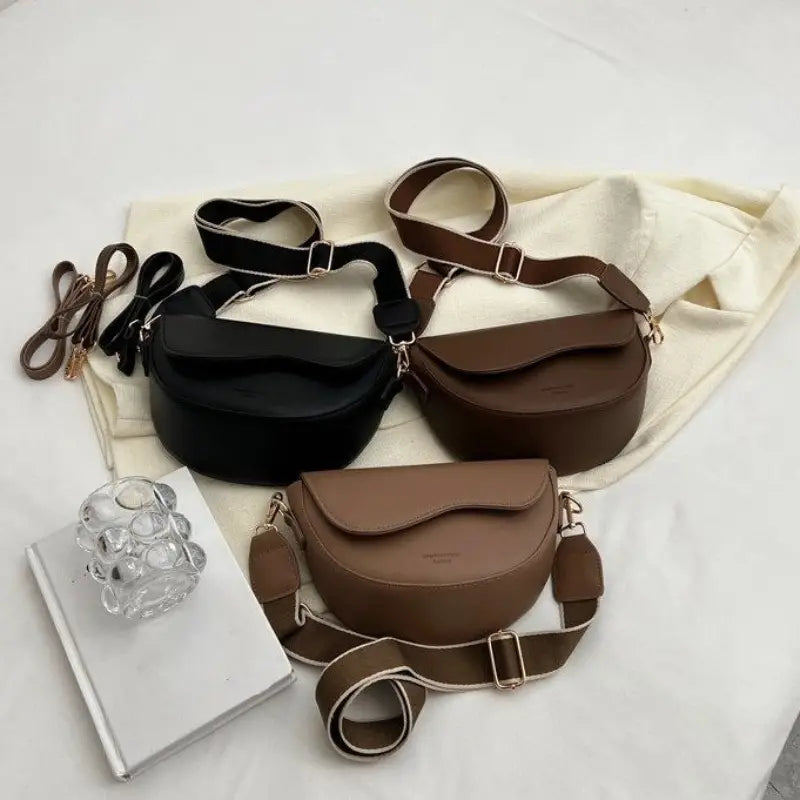 ELEANOR™ VINTAGE SOLID COLOR SADDLE BAG