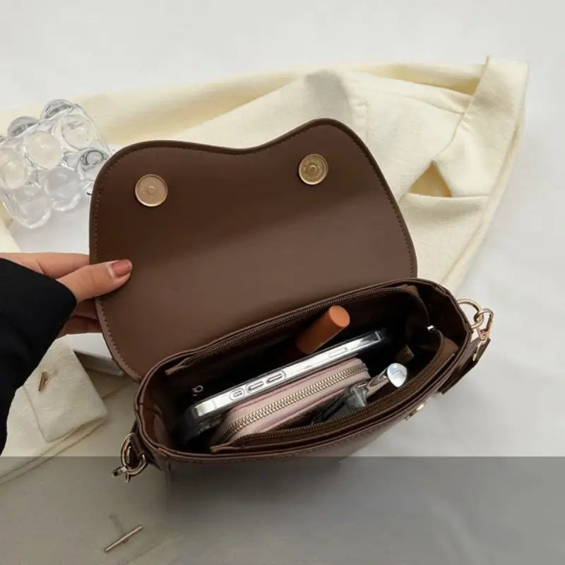 ELEANOR™ VINTAGE SOLID COLOR SADDLE BAG