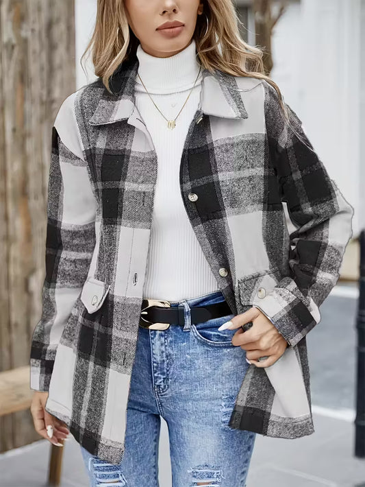 MADELINEโข | ELEGANT PLAID LONG SLEEVE SHIRT