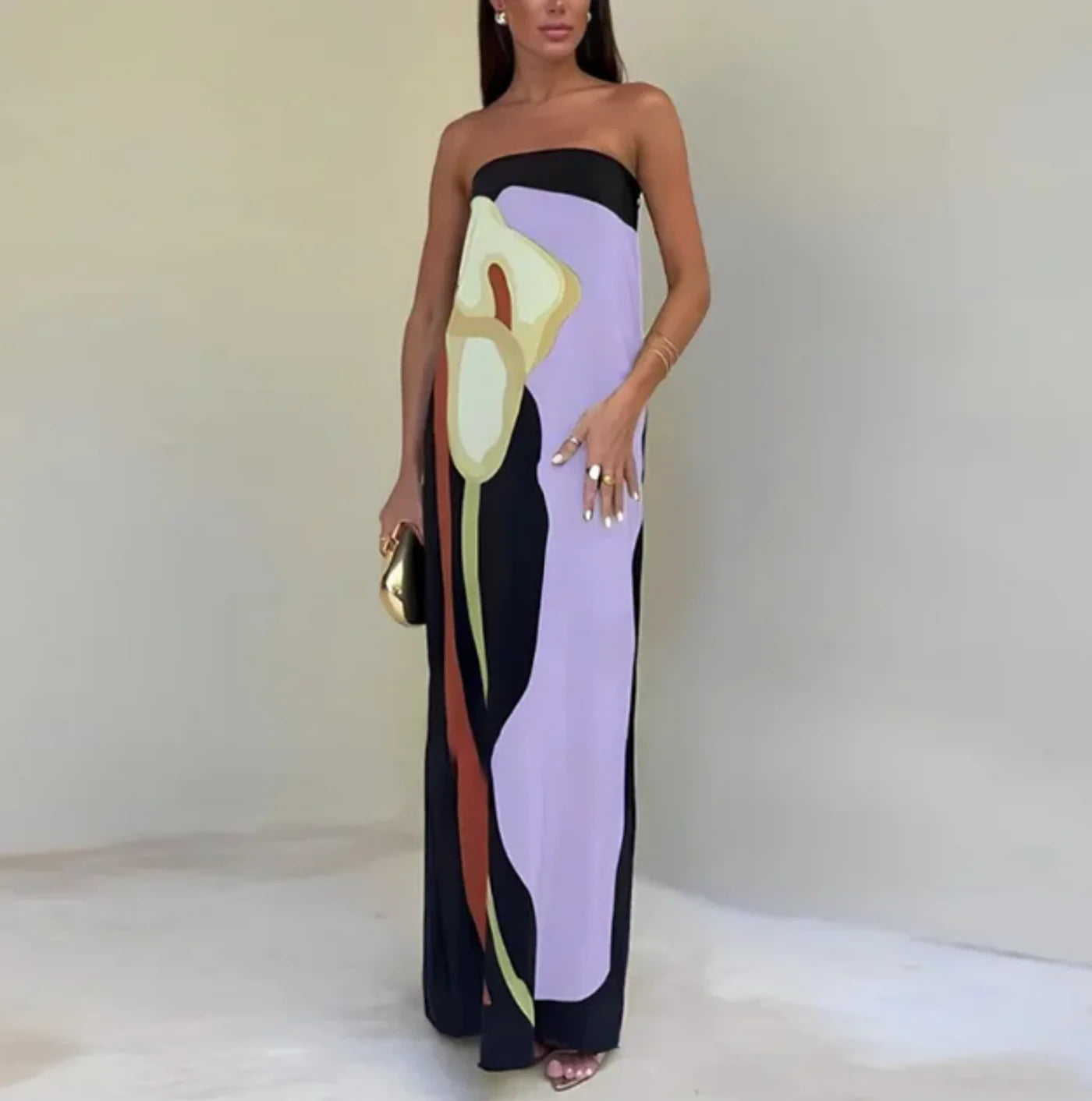 PALAYAH™ – PRINTED DRESS WITH SWEETHEART NECKLINE