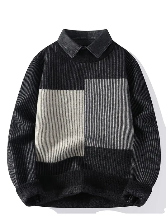 JACOBโข MEN'S SLIM FIT COLOR-BLOCK KNIT SWEATER