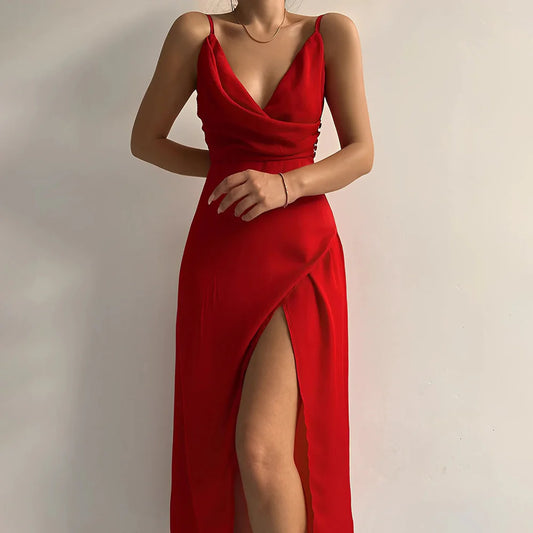 LUMINATEโข โ LONG DRESS WITH SIDE SLIT