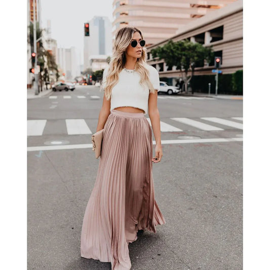 LYRISAโข PLEATED MAXI SKIRT