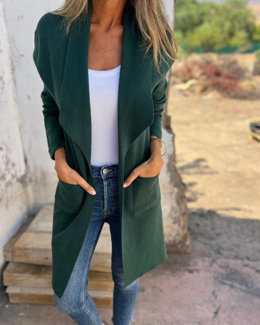 MILENAโข | LAPELLED CASUAL CARDIGAN