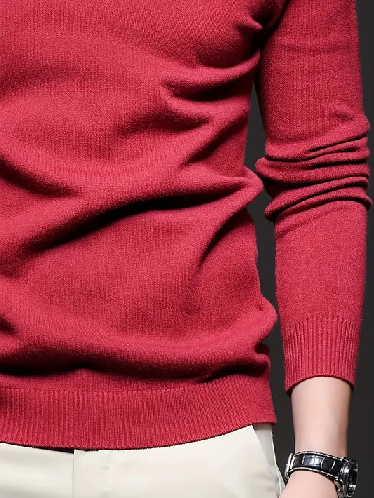 HARROW GLEN™ — MEN’S SOLID COLOR TURTLENECK KNIT SWEATER