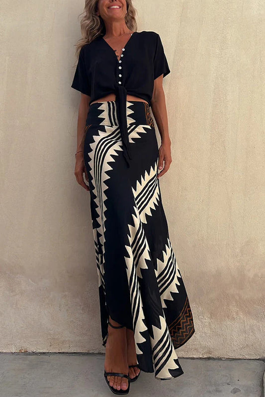 MARISELโข TRIBAL PRINT MAXI SKIRT