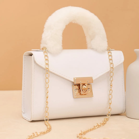 FURรLLE CHICโข โ AUTUMN SOFT PLUSH FAUX FUR HANDBAG
