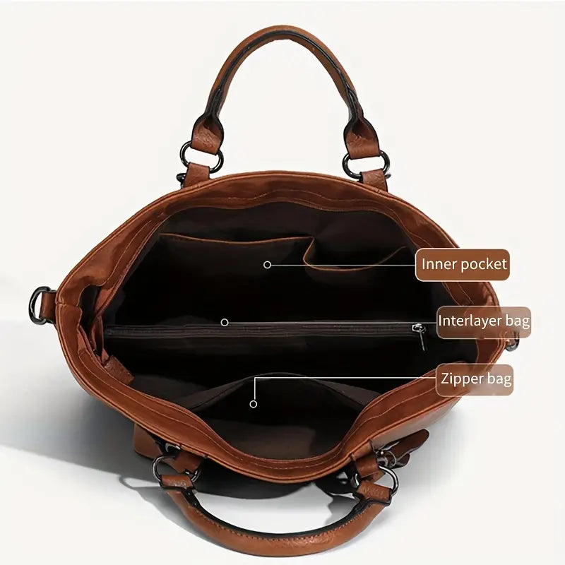 VIOLETâ„¢ FASHION CLASSIC VINTAGE LEATHER WOMEN'S TOTE HANDBAG