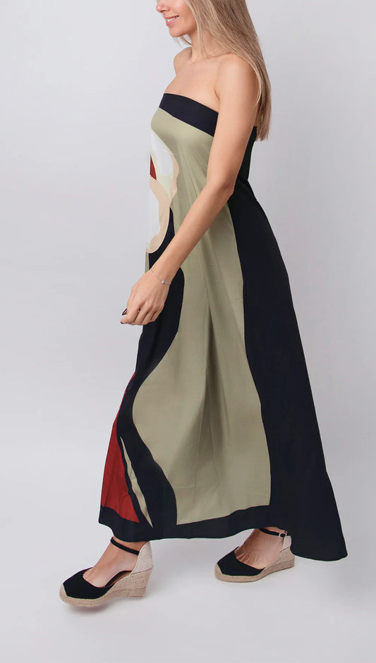 PALAYAHโข โ PRINTED DRESS WITH SWEETHEART NECKLINE