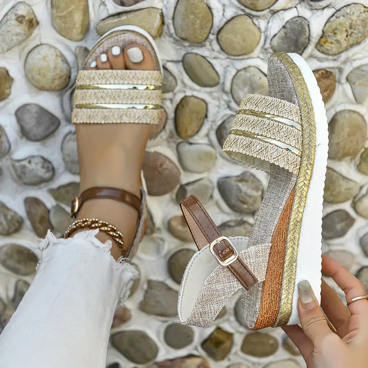 DROMANAโข WOMEN'S SOLID COLOR PLATFORM SANDALS