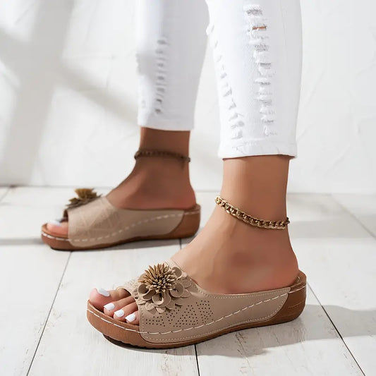 CLERAโข FLORAL OPEN TOE ORTHOPEDIC SANDALS