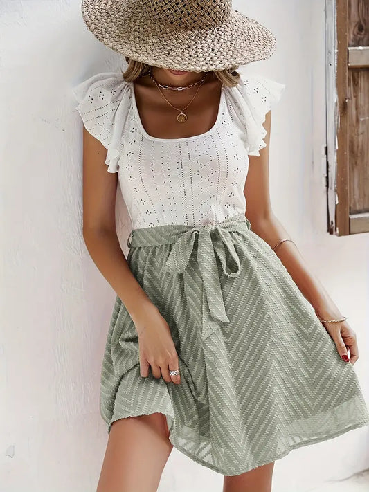 SERELLEโข EYELET MINI DRESS