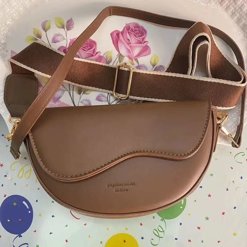 ELEANOR™ VINTAGE SOLID COLOR SADDLE BAG