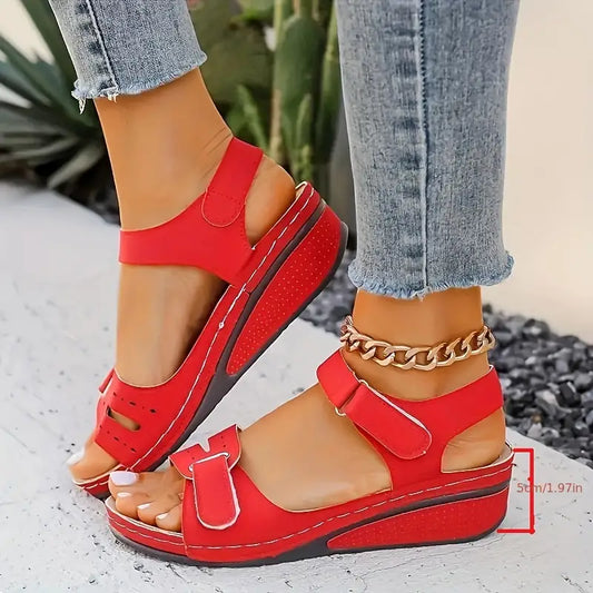 YALGOOโข WOMEN'S SOLID COLOR COMFORT SANDALS