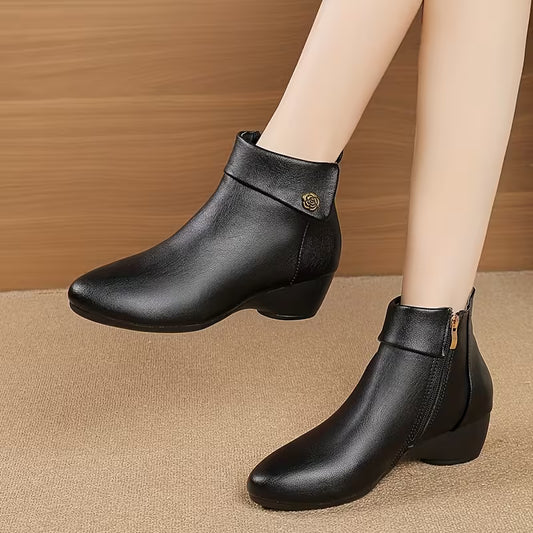 ODESSA™ WOMEN'S FAUX PU LEATHER SHORT ANKLE BOOTS