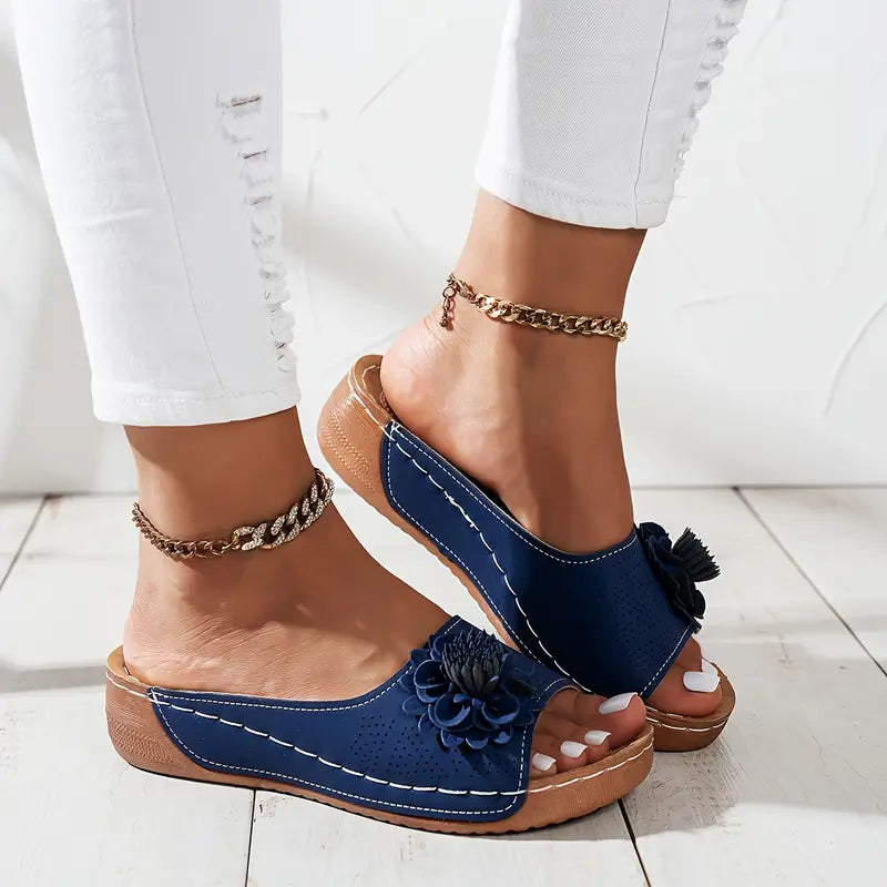 BURNIE™ WOMEN'S FLORAL OPEN TOE SLIDES