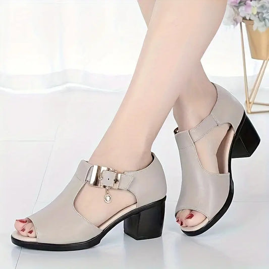 NEERIMโข WOMEN'S CHUNKY MID-HEELED SANDALS