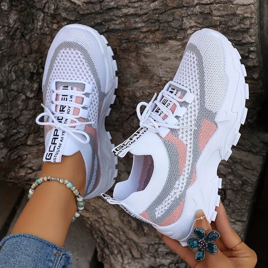 LEILAโข ORTHOPEDIC BREATHABLE LACE UP MESH SNEAKERS
