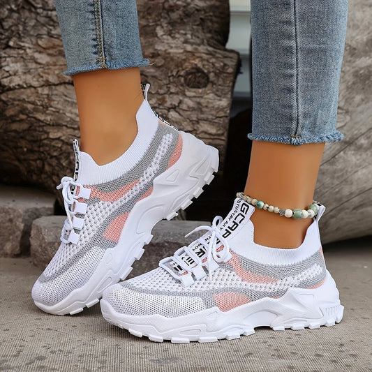 LEILAโข ORTHOPEDIC BREATHABLE LACE UP MESH SNEAKERS