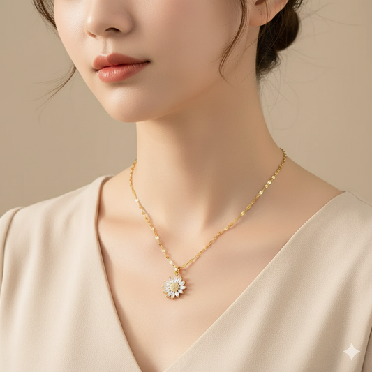 GOLDEN BLOOM CRYSTAL NECKLACE