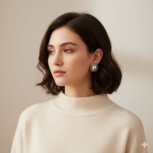 MIDNIGHT LUSTRE PEARL EARRINGS