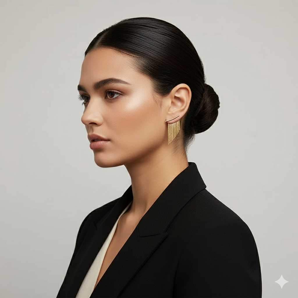 GOLDEN CASCADE VINTAGE EARRINGS