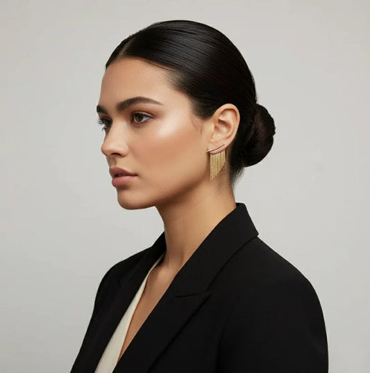 GOLDEN CASCADE VINTAGE EARRINGS