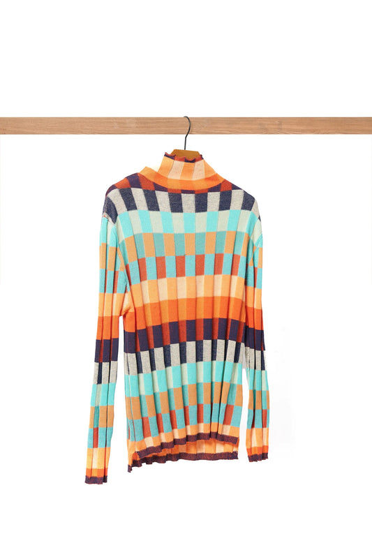 ANAYAHโข โ HIGH NECK PATCHWORK ELEGANCE CASHMERE COUTURE