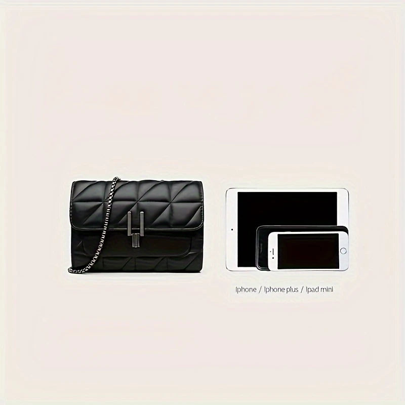 NOIR TARTANE™ — ELEGANT BLACK MINI TARTAN CROSSBODY BAG
