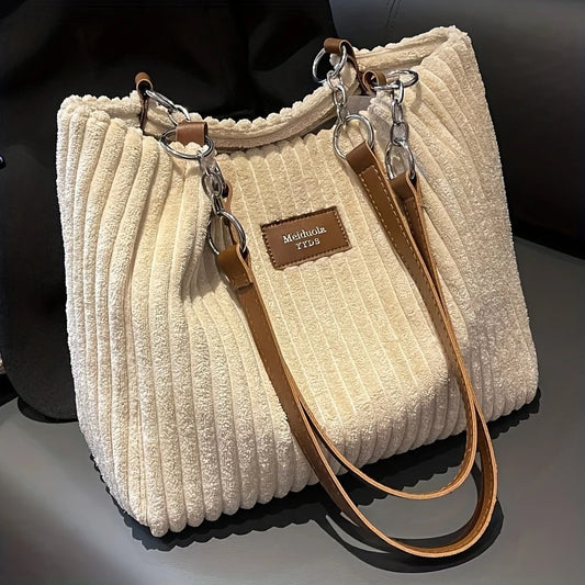 VIVA MUSEโข โ SOLID COLOR SEXY CORDUROY TOTE SHOULDER BAG