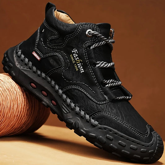 URBENFORGEโข โ MENโS BLACK HIGH-TOP LACE-UP BOOTS