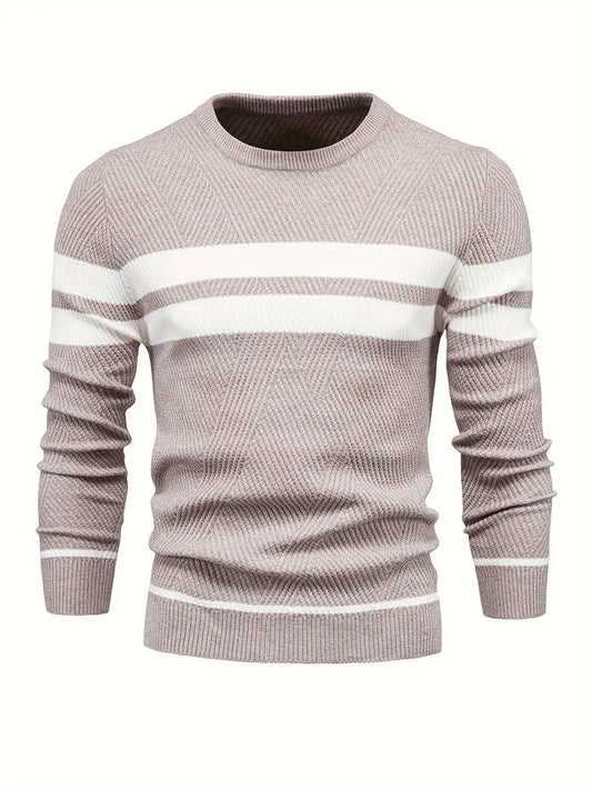 SANDROโข MEN'S CASUAL STRIPED COLOR BLOCK SWEATER
