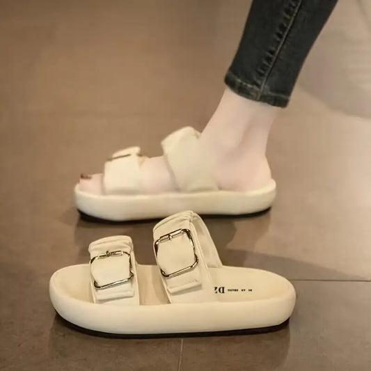 YANDERRAโข WOMEN'S DOUBLE BUCKLE STRAP SANDALS