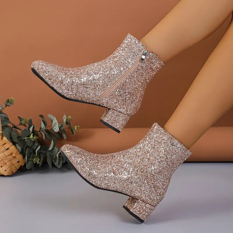 ELLARIAâ„¢ WOMEN'S PATTERN HEEL PARTY BOOTS