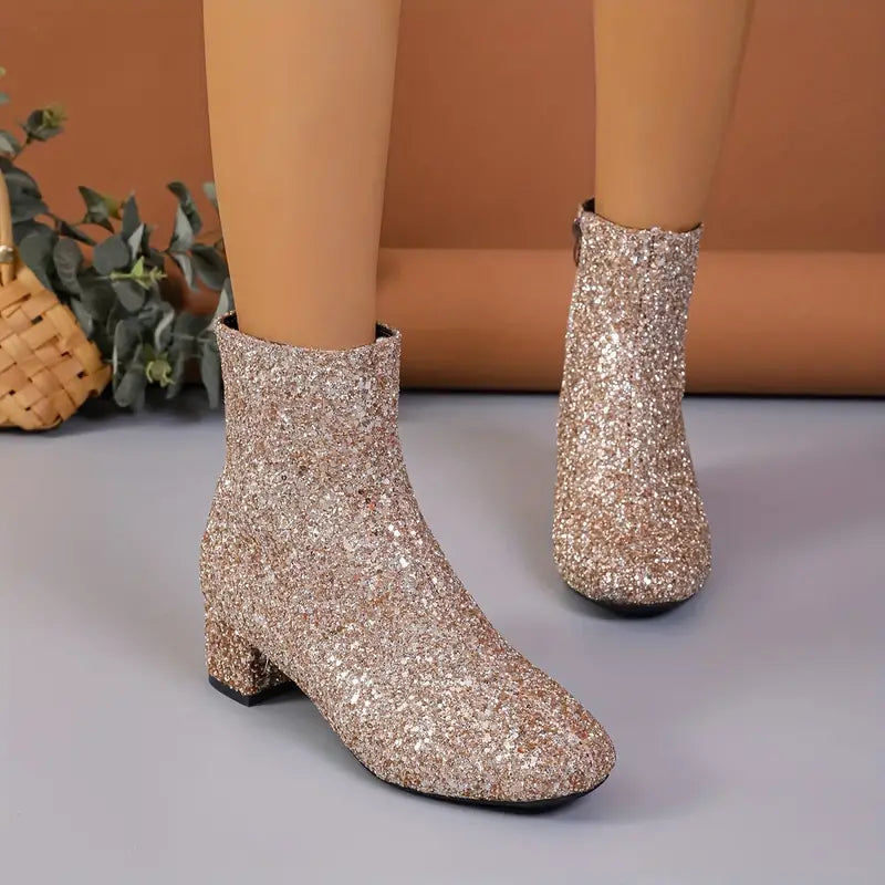 ELLARIAâ„¢ WOMEN'S PATTERN HEEL PARTY BOOTS