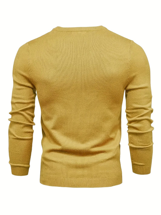 BRANDFORD KNIT™ — MEN’S CASUAL SOLID KNITTED CREW NECK SWEATER