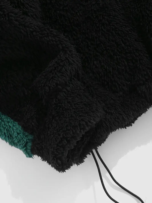 SIMONโข COZY COLOR BLOCK TEDDY FLEECE HOODIE