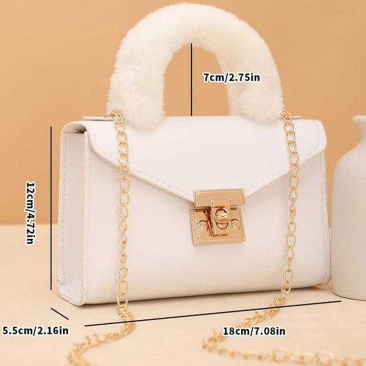 FURรLLE CHICโข โ AUTUMN SOFT PLUSH FAUX FUR HANDBAG