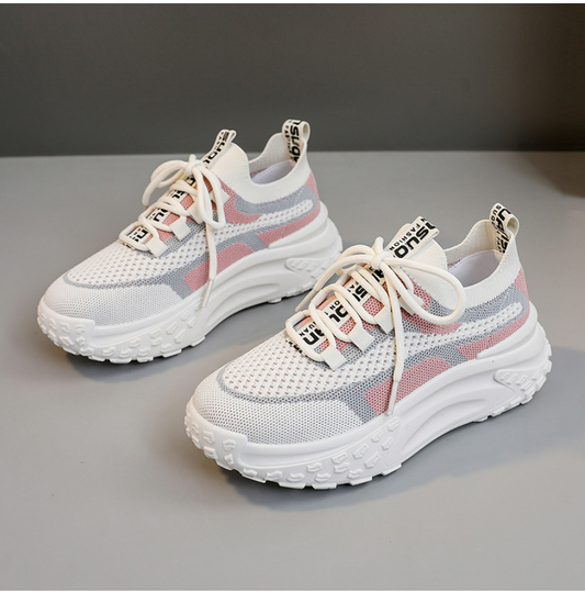 LEILAโข ORTHOPEDIC BREATHABLE LACE UP MESH SNEAKERS