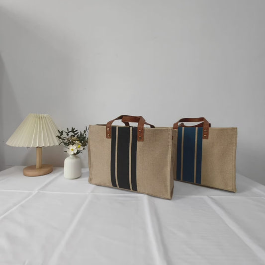 CHARLOTTEโข STRIPED CANVAS TOTE BAG