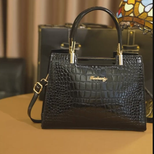 ONYXIAโข CROCODILE EMBOSSED TOTE BAG
