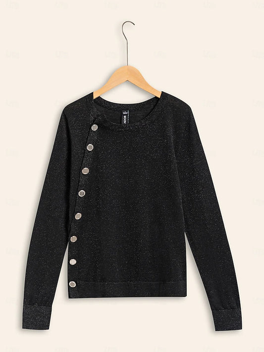 Women's Cropped Button Knit Top