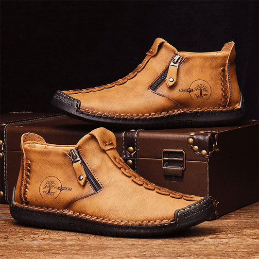 MEN'S ZIPPER OUTDOOR HAND-SEWN TOOLING SHOES 2025